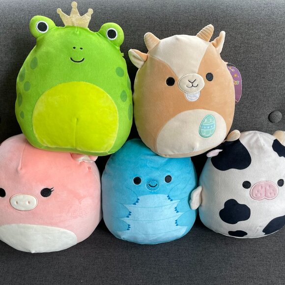 Squishmallow Bundle of 5 - Measure 8" to 10" Seacow, Frog, Goat, Pig, Water Bear - Picture 1 of 12
